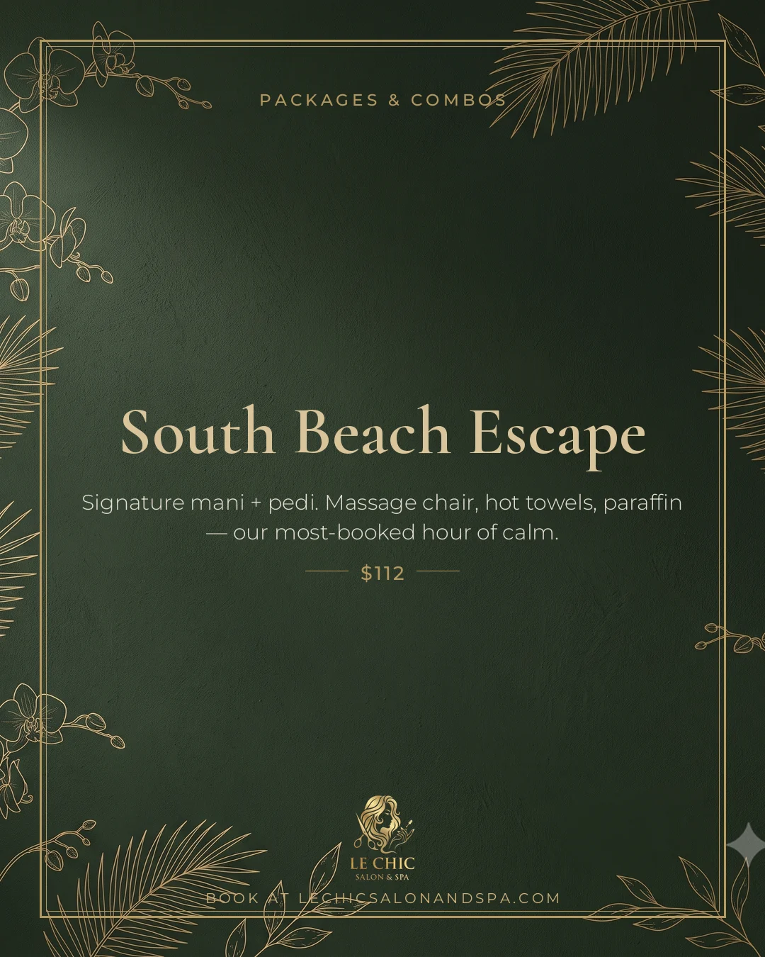 Instagram post: the South Beach Escape package, $112.