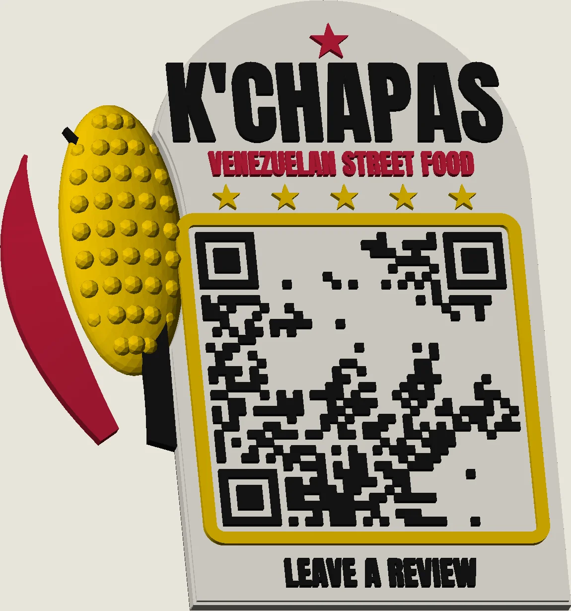 3D render of the review card stand