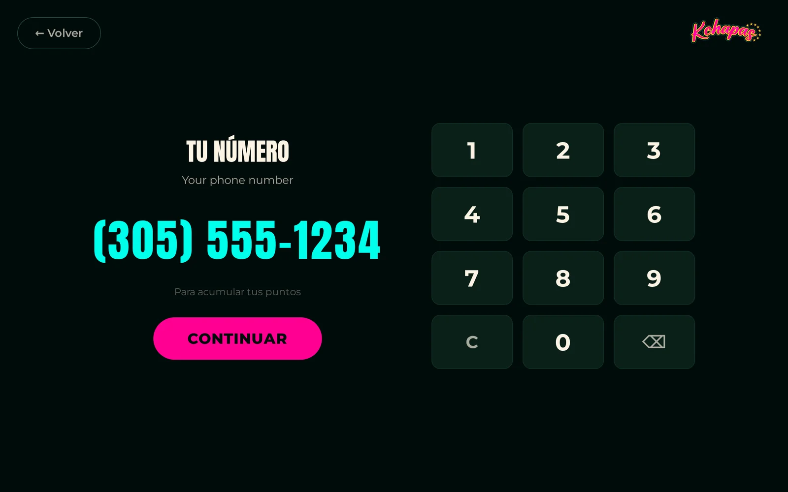 Phone-number keypad (demo number)