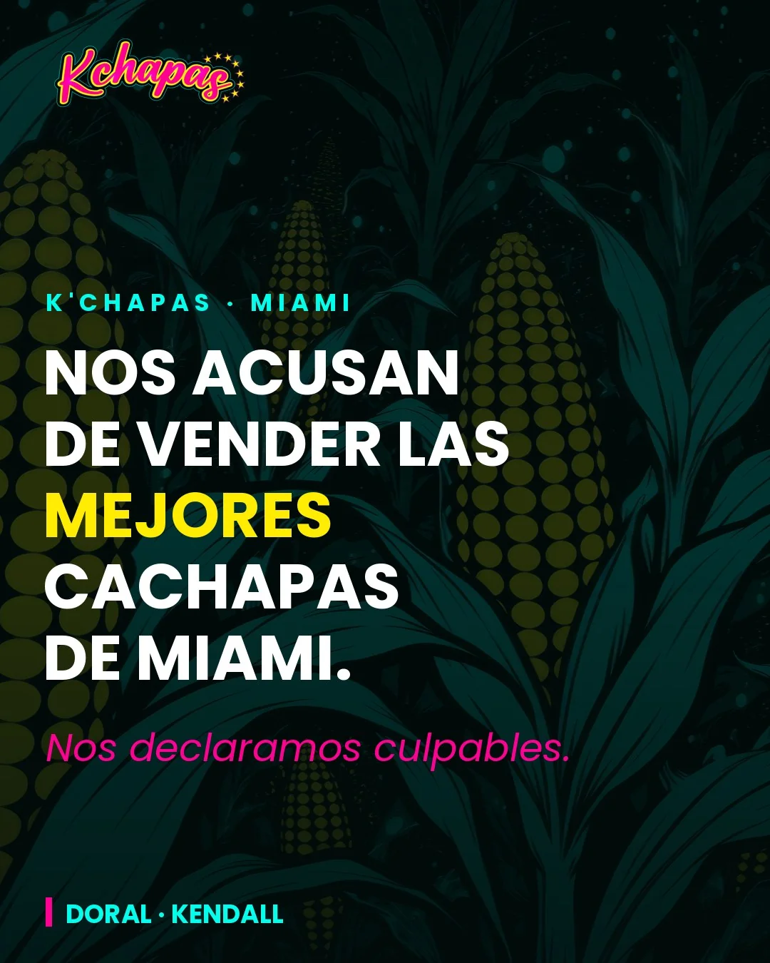 Text post: accused of selling the best cachapas in Miami